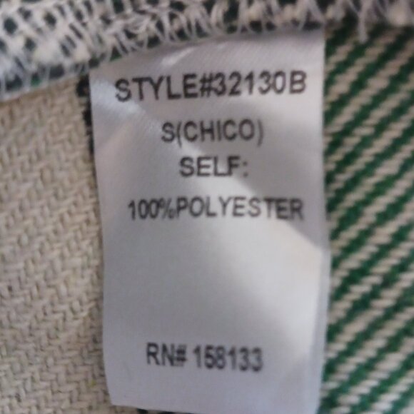 STACCATO Green & Cream Plaid Shacket, Relaxed Fit, Button Up, Jacket, Size Small - Picture 15 of 16